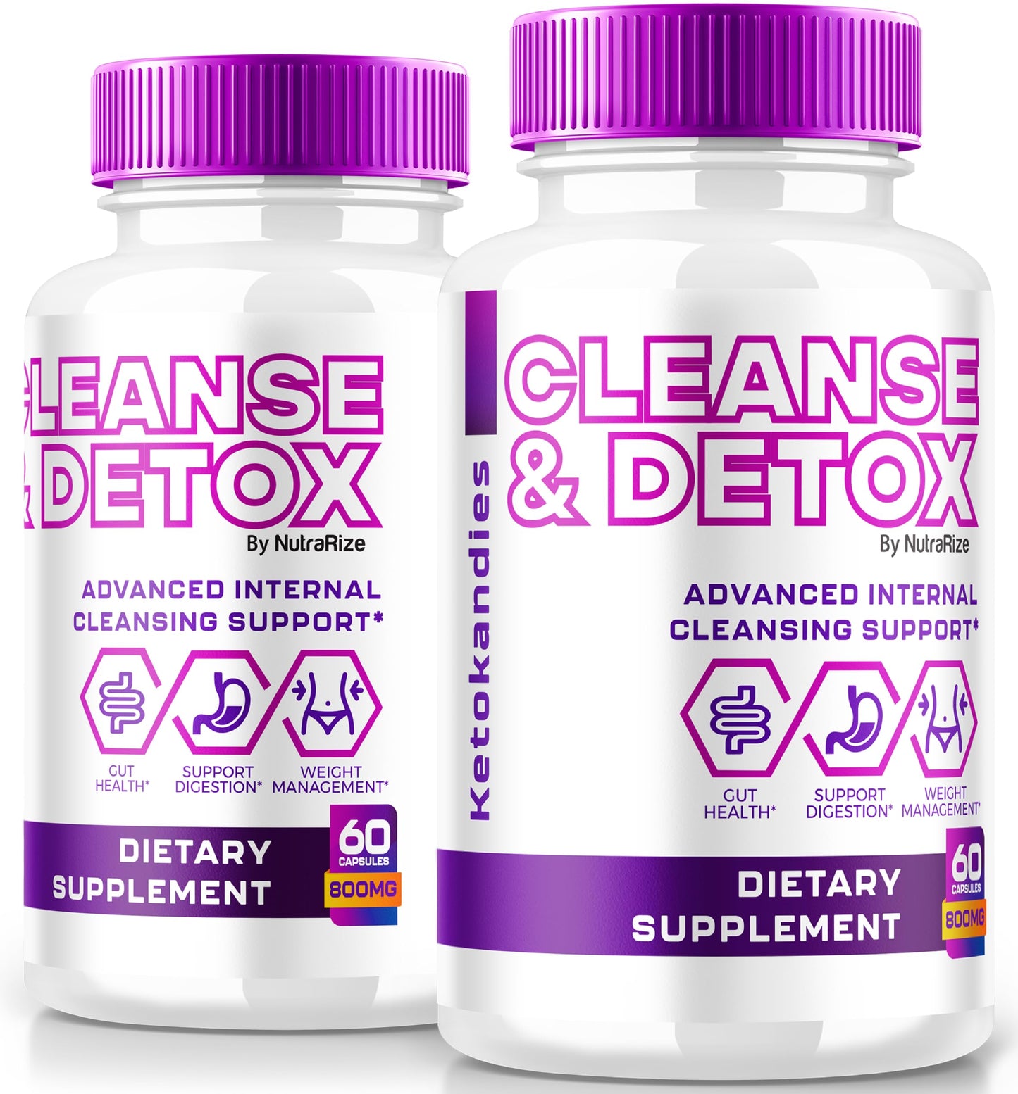 (2 Pack) Ketokandies Cleanse & Detox Capsules, Advanced Internal Cleansing Support for Healthy Weight Loss, All-Natural Formula for Cleanse and Detox, Keto Kandies Pastillas Reviews (120 Capsules)