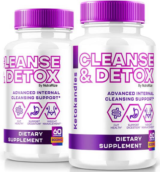 (2 Pack) Ketokandies Cleanse & Detox Capsules, Advanced Internal Cleansing Support for Healthy Weight Loss, All-Natural Formula for Cleanse and Detox, Keto Kandies Pastillas Reviews (120 Capsules)
