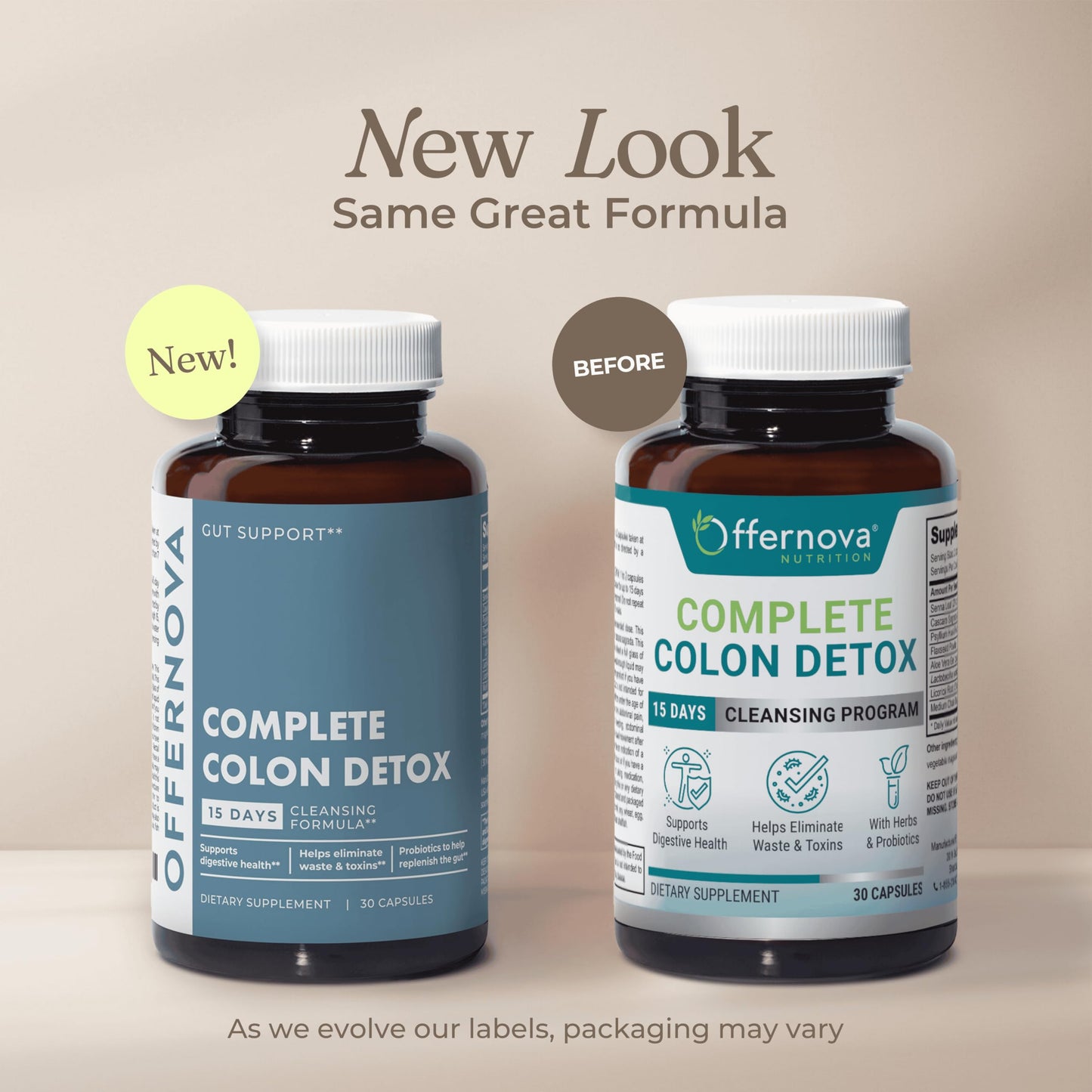 Offernova Complete Colon Detox 15 Days 30 Capsules, All Natural Colon Cleanser for Bloating and Constipation Relief for Women & Men, Advanced Gut Cleanse Detox