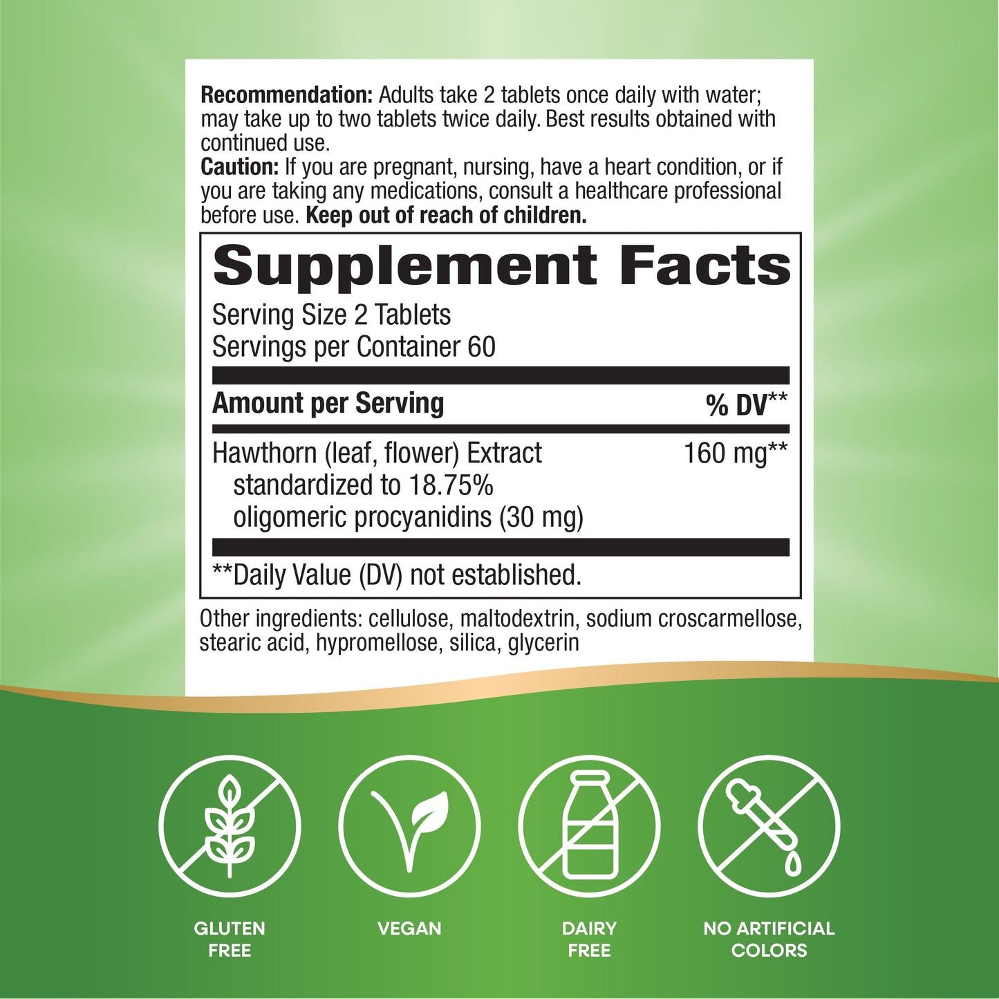 Nature's Way Heart Care Hawthorn Extract, Supports Healthy Heart Function*, 120 Tablets