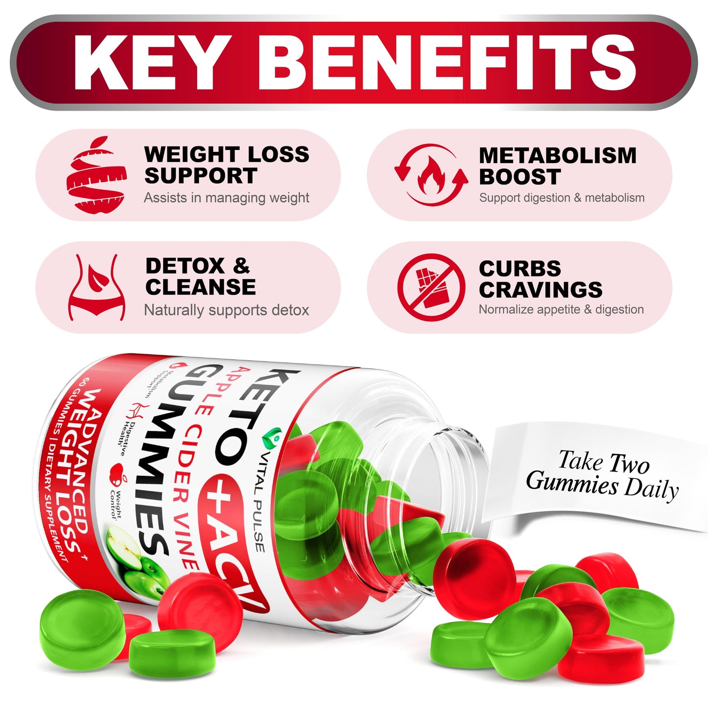 Keto ACV Gummies Advanced Weight Loss - ACV Keto Gummies for Weight Loss Gummy Supplement for Women and Men - Detox - Apple Cider Vinegar - Apple Flavor