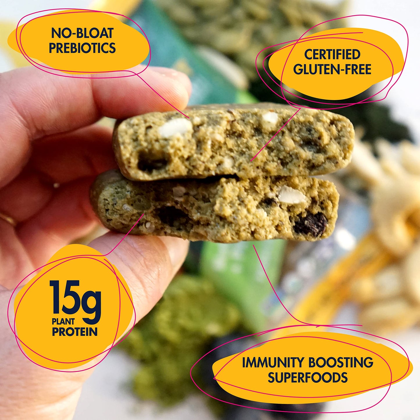 SAVE THE RAINFOREST by SHANTI BALANCE | Blueberry Matcha | 15G Plant Protein | Organic Gluten Free Superfood | Gut Health Prebiotics | Immunity Boosting | Performance Nutrition | 12 Count, 2 oz Bars