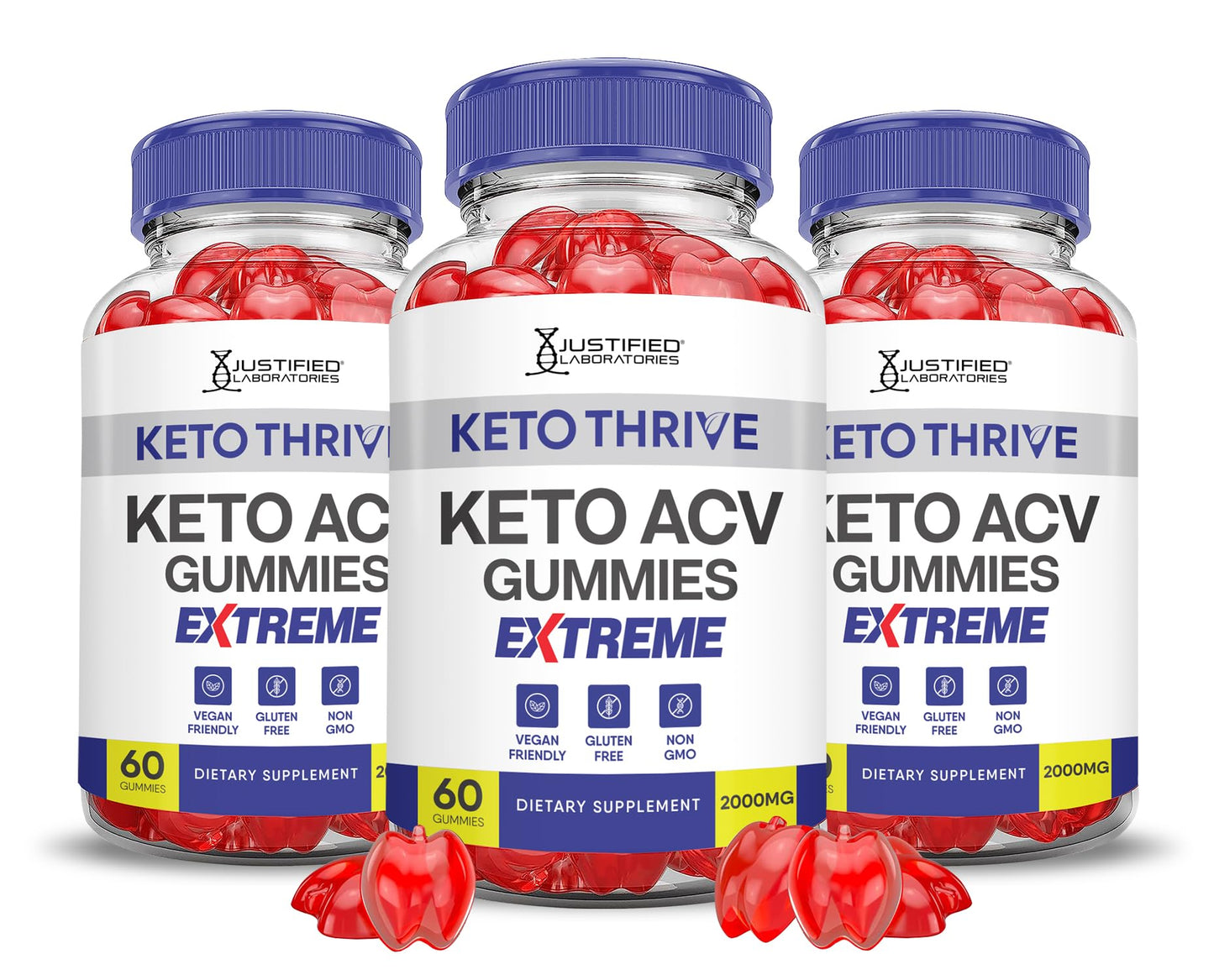 (3 Pack) Keto Thrive Keto ACV Gummies Extreme 2000MG Keto Thrive Keto Gummies Apple Cider Vinegar Formulated with Pomegranate Beet Juice Powder B12 Vegan Non GMO 180 Gummys