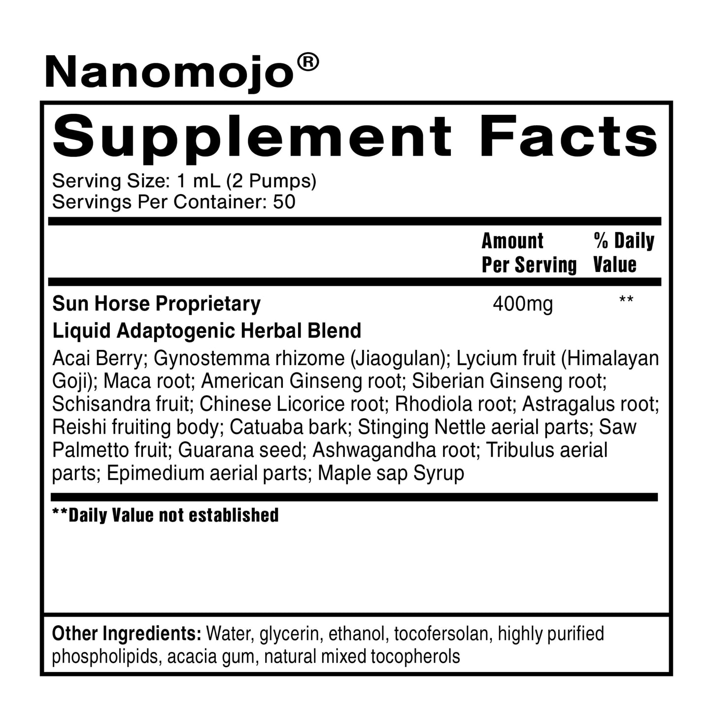 Quicksilver Scientific NanoMojo - Male-Specific Endurance Elixir & Energy Boost Support - 19 Herbs Including Epimedium for Men, Rhodiola Extract, Herbal Ginseng, and Adaptogenic Herbs (1.7oz / 50ml)
