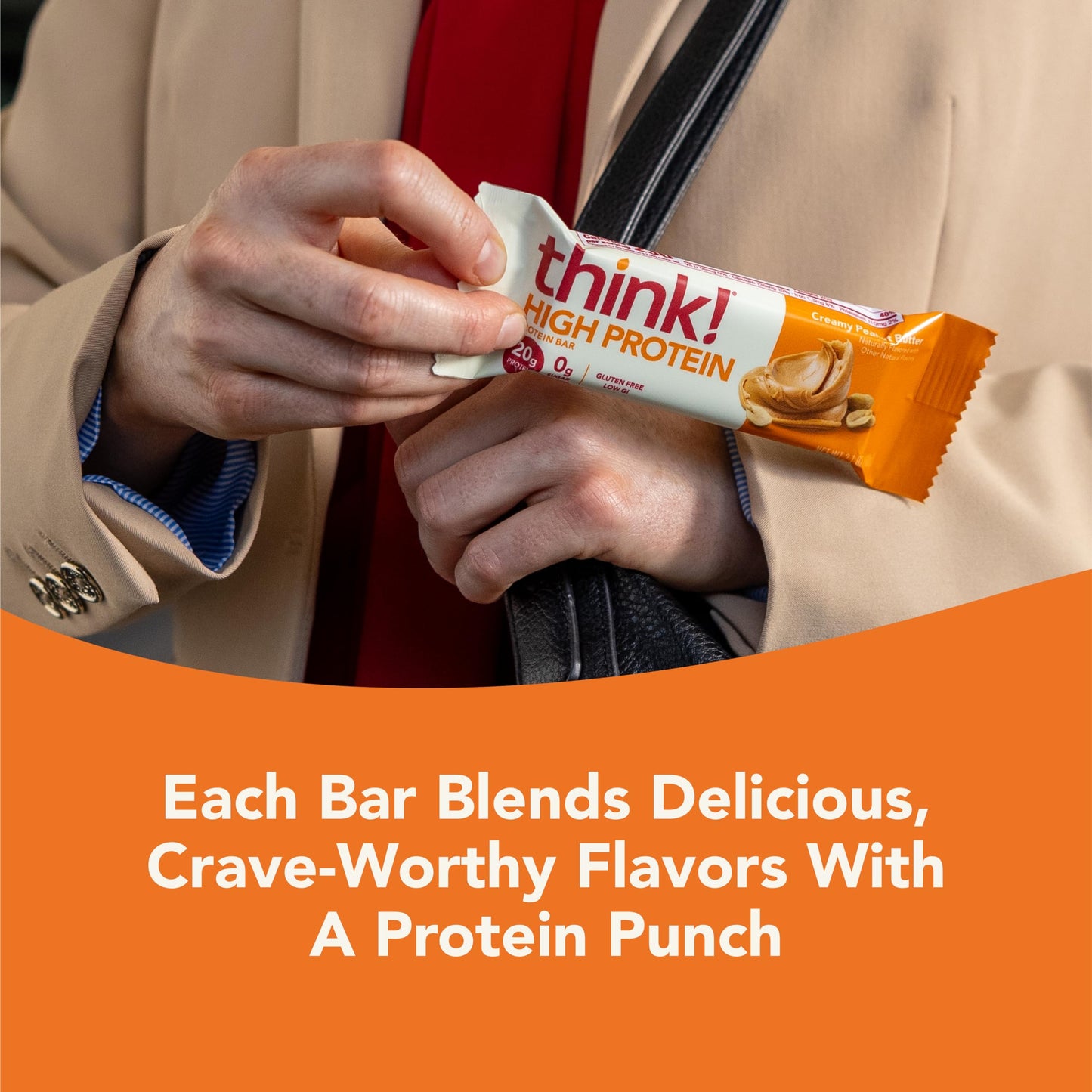 think Protein Bars High Protein Snacks Gluten Free Kosher Friendly Creamy Peanut Butter Nutrition Bars 21 Oz per Bar 12 Count Packaging May Vary