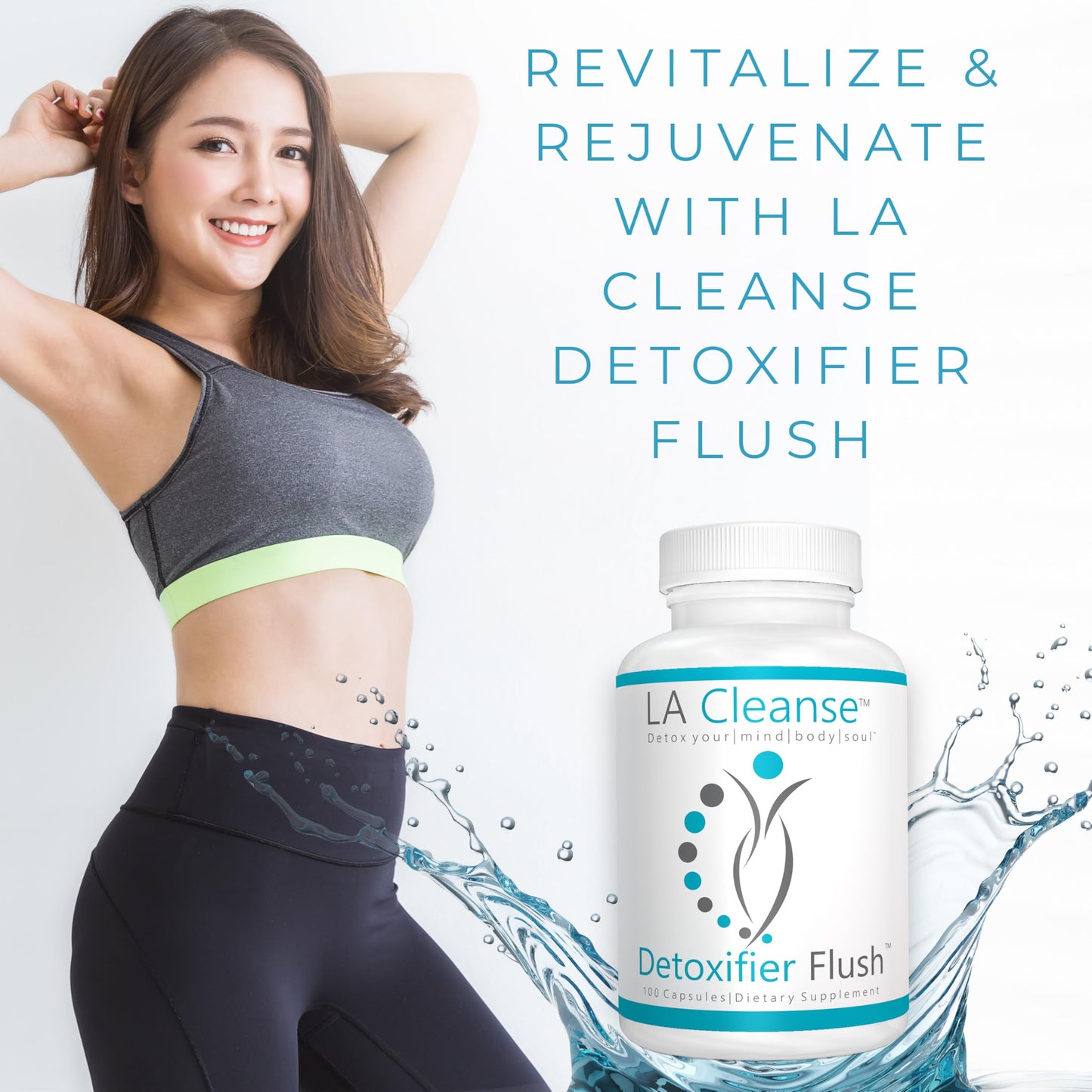 LA Cleanse Detoxifier Flush Detox Supplements - 100 Capsules - 137.5 mg Goldenseal Root with Burdock Root Powder, Yellow Dock Root, & Milk Thistle Seed - Body Cleanse Detox for Women and Men