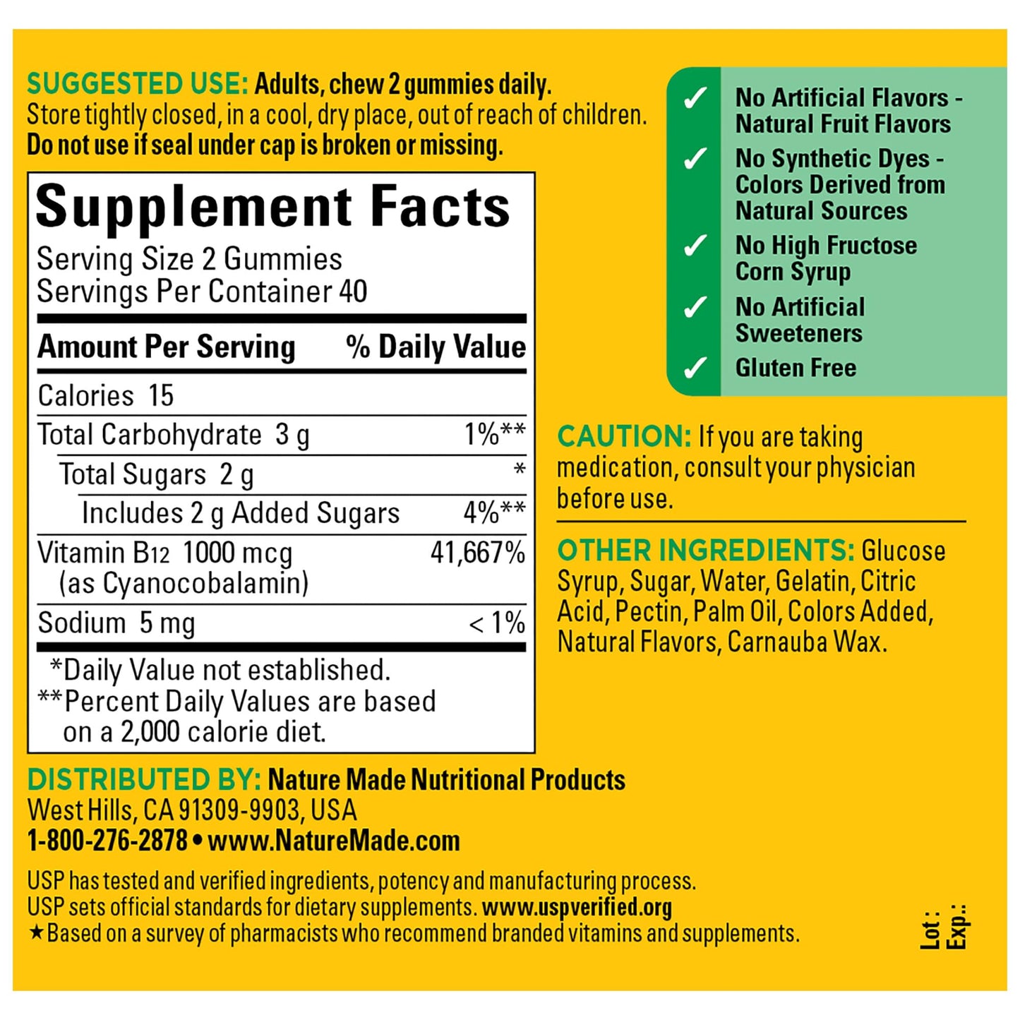 Nature Made Energy B12 1000 mcg, Dietary Supplement for Energy Metabolism Support, 80 Gummies, 40 Day Supply Packaging may vary