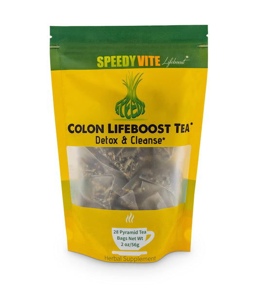 SpeedyVite Colon LifeBoost Tea Detox and Cleanse - Organic Pu'er Tea with Ginger, Lemongrass - for Increased Colon Health and Function