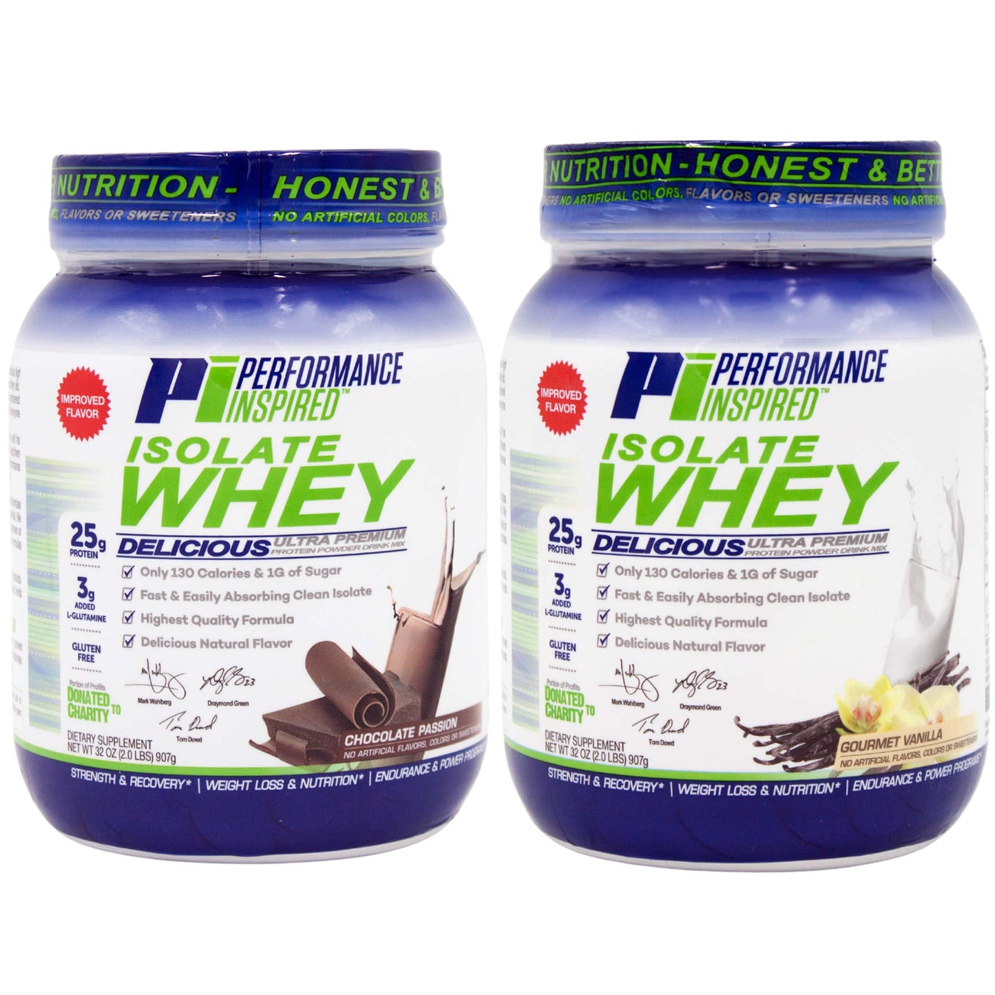 Performance Inspired Nutrition Isolate Whey Protein Powder - 25G Fast-Absorbing Protein - BCAAs & Added L-Glutamine - Clean & All-Natural - Chocolate Passion - 2 Pounds