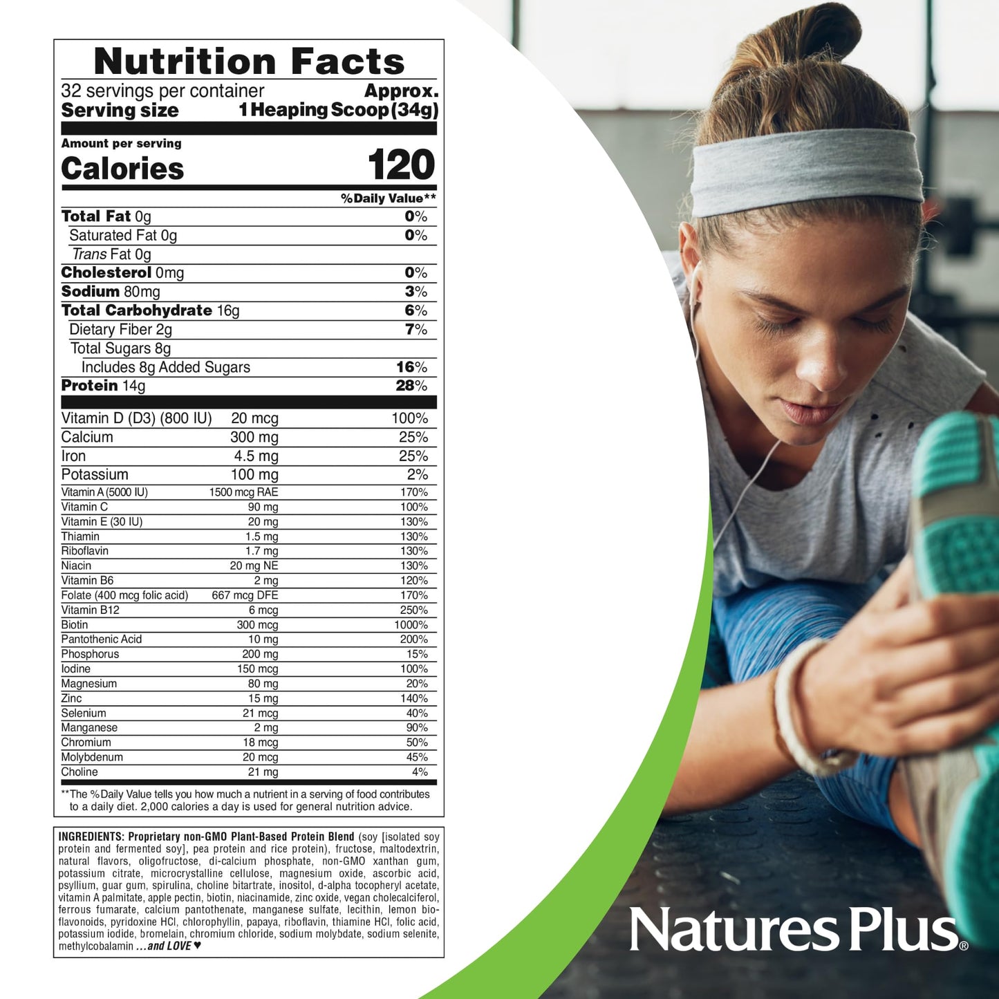 Natures Plus SPIRU-TEIN, Banana - 2.4 lb, Pack of 2 - Plant-Based Protein Shake - Non-GMO, Vegetarian, Gluten Free - 32 Total Servings