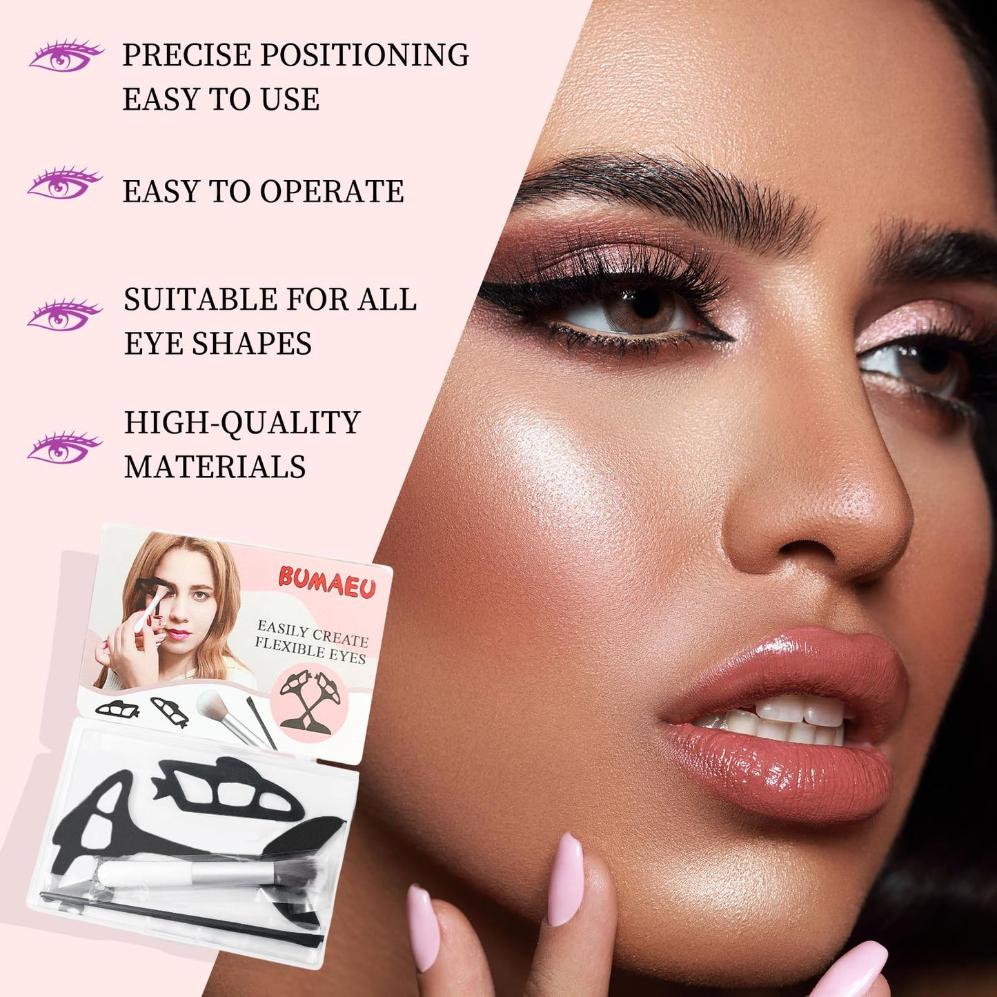 Reusable eyetour eyeshadow tool,eye makeup aid guide,eyeliner stencil,eyeshadow applicator assistant,quick Makeup Template(4 pc)