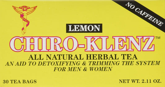 Chiro-Klenz Lemon Detox Tea for Colon Cleanse - Natural Herbal Tea for Bloating Relief and Weight Loss for Women and Men/Gentle Cleansing Action for Full Body Detox/No Caffeine, or Gluten