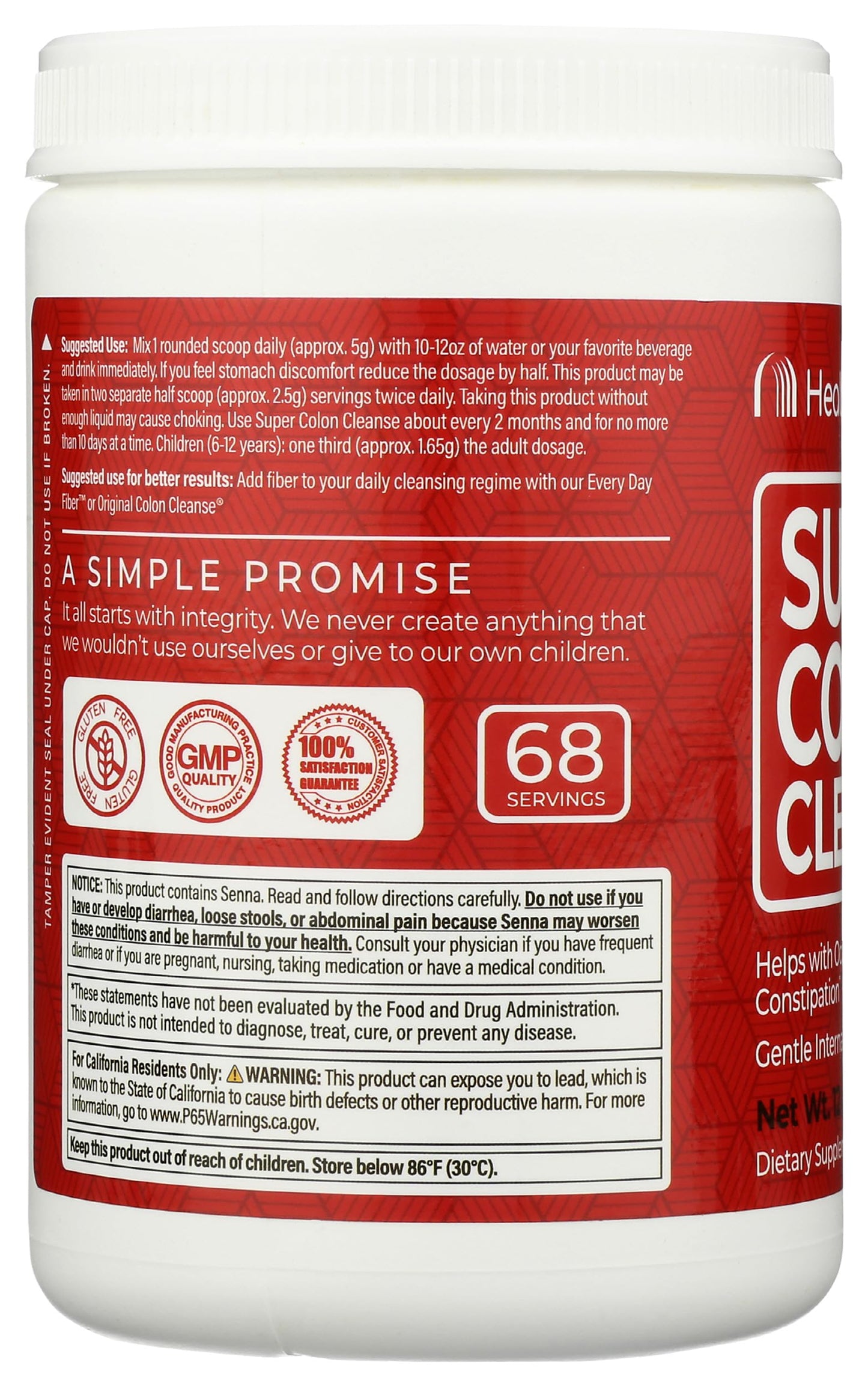Health Plus Super Colon Cleanse - 10-Day Cleanse - Detox, Gluten Free, Dairy Free, Natural Herbal Ingredients (More than 1 Cleanse, 12 Ounces)