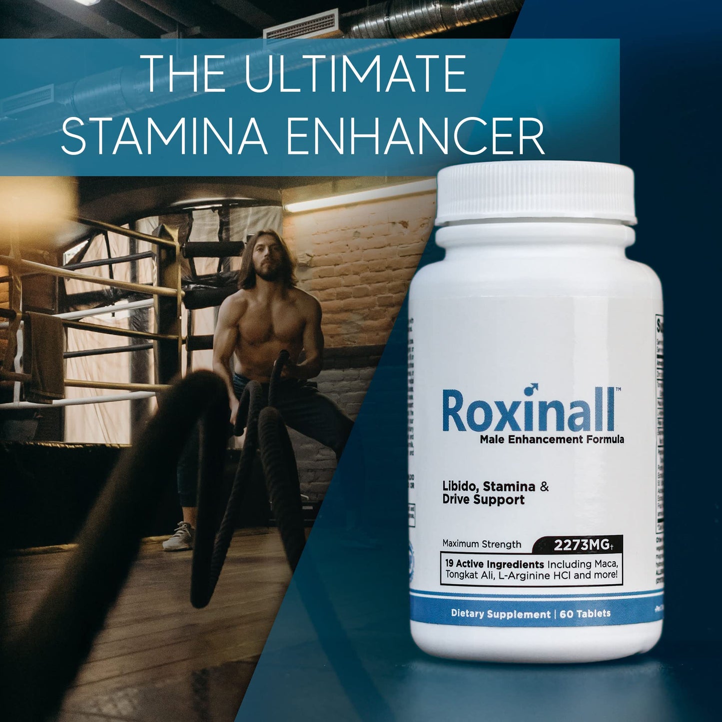 Roxinall Stamina Pills for Men - Made with L Arginine & Maca - Enhance Performance & Endurance, Build Stamina Feel Stronger, 60 Capsules