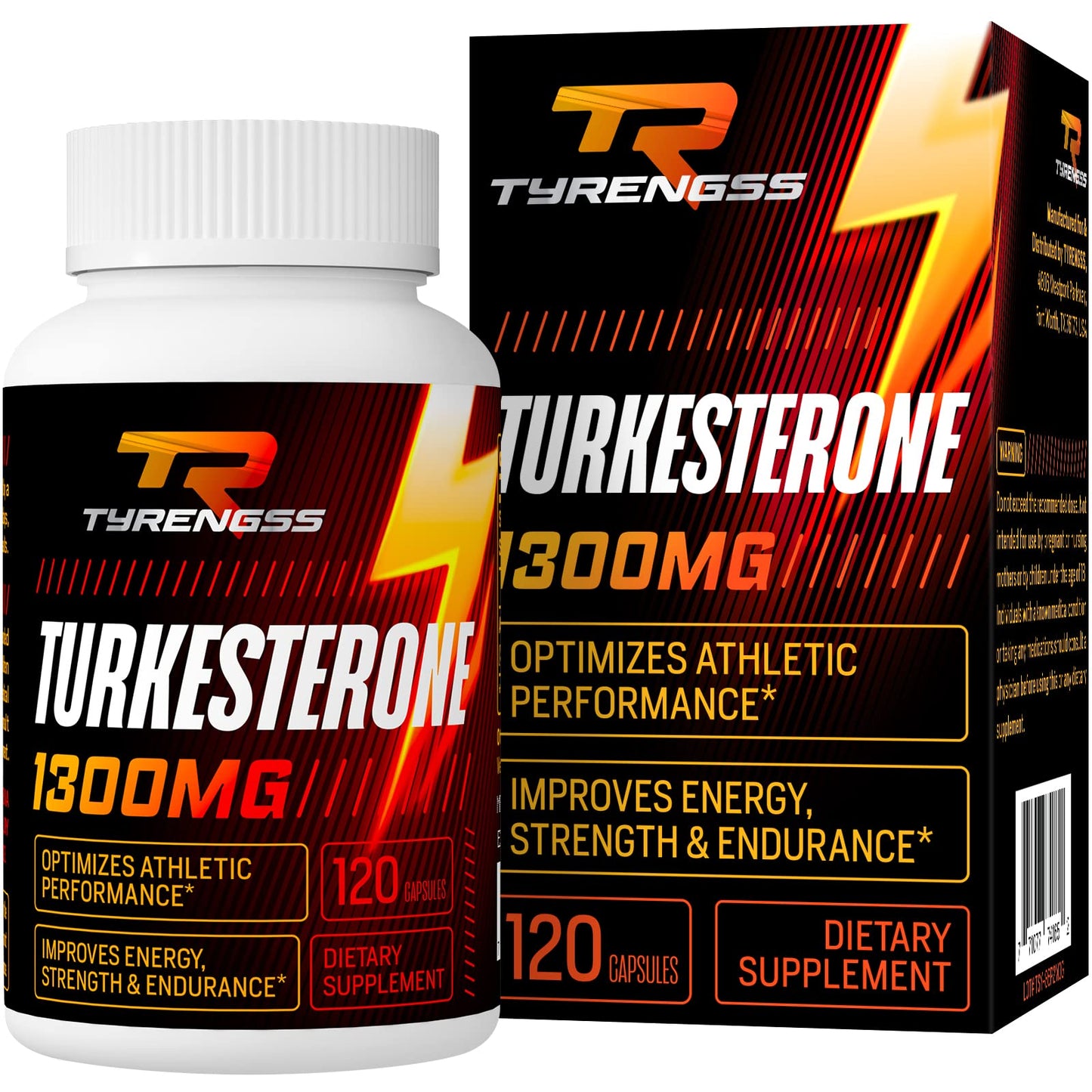 Testosterone Booster, Turkesterone Supplement 1300mg Ultra High Strength (Ajuga Turkestanica Extract Std. to 20% Testosterone), for Athletic Performance & Muscle Mass,120 Capsules