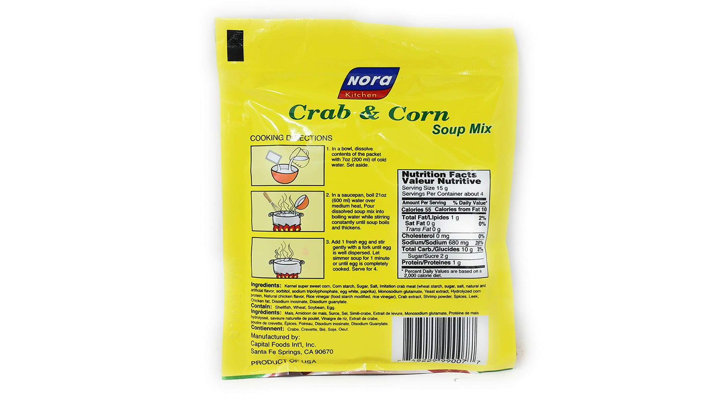 Nora Kitchen Chinese Style Crab and Corn Soup Mix 212Ounce 3 Pack