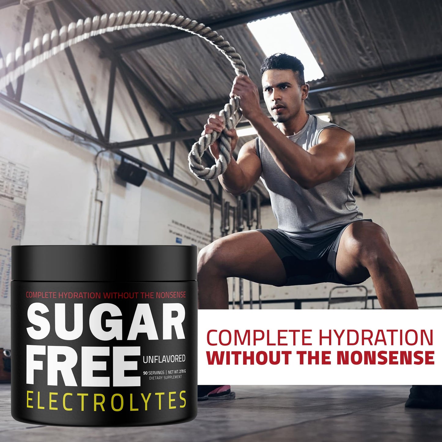 Sugar Free Electrolytes - Rapid Hydration Powder, Zero Calorie, Essential Raw Electrolytes Blend, Keto Friendly with No Sugar, Raw Electrolyte Powder (Unflavored)