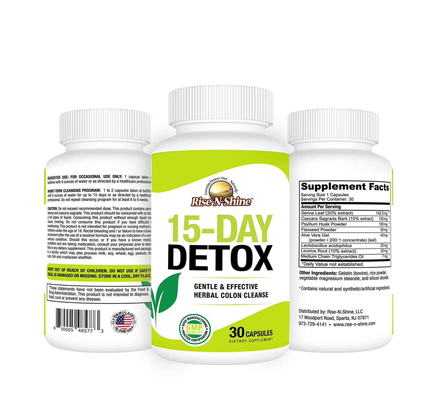 Rise-N-Shine 15 Day Detox Cleanse - Herbal Cleanse Supplement for Health Support - 30 Day Supply