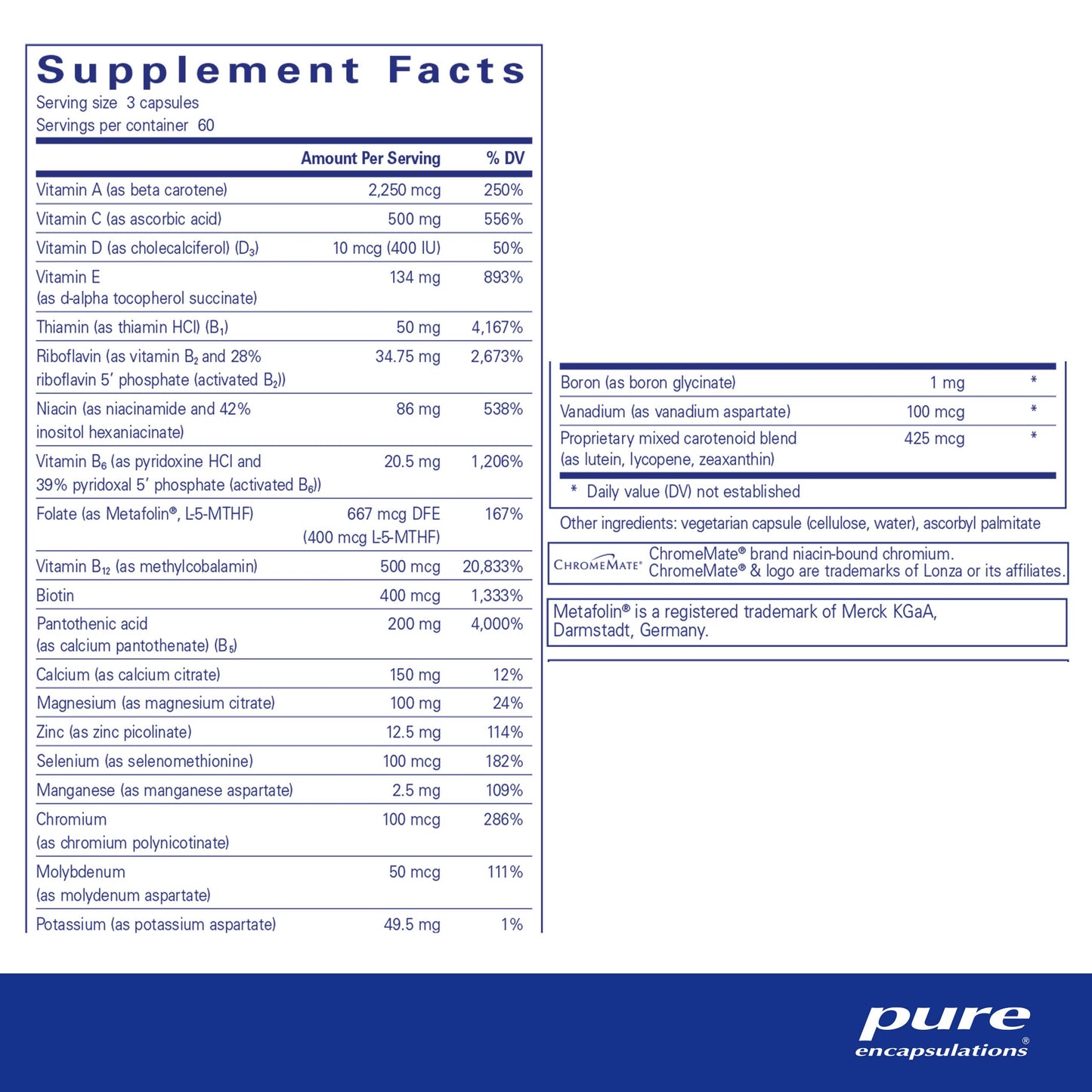 Pure Encapsulations Nutrient 950 Without Copper, Iron, & Iodine | Antioxidant Multivitamin and Mineral Supplement to Support Optimal Health and Physiological Functions* | 180 Capsules