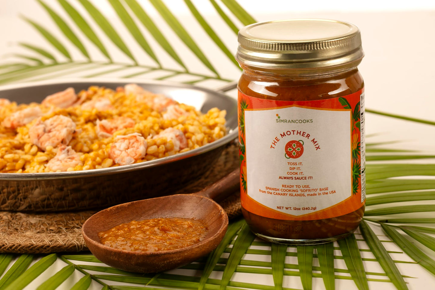 Simrancooks The Mother Mix Spanish Sofrito Cooking Base  Ready to Eat Vegetable Base For Paella Recipe Base for Meat Vegetables  Seafood Mix  From Canary Islands Spain 12oz  Made in USA