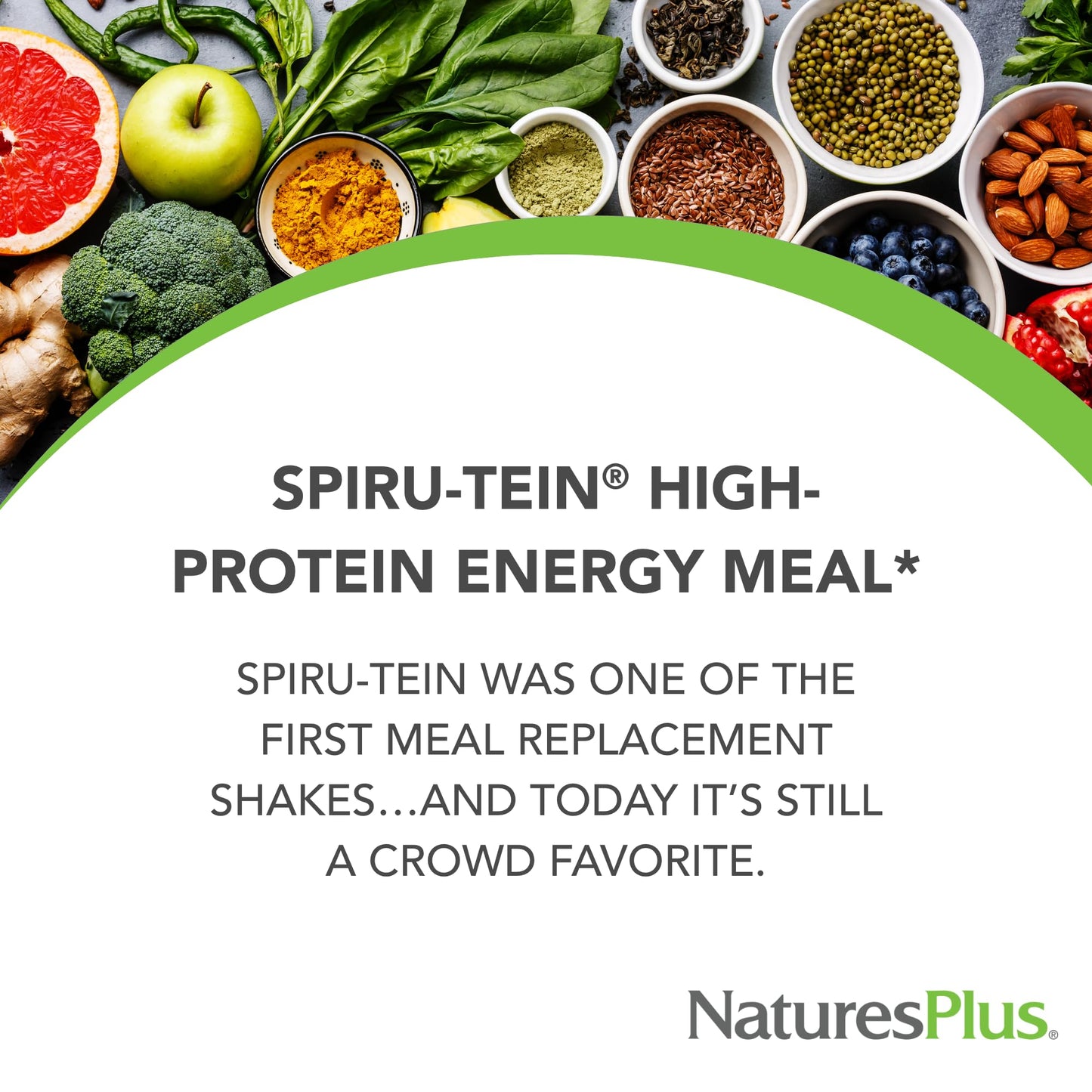 Natures Plus SPIRU-TEIN, Vanilla - 2.12 lbs, Pack of 2 - Spirulina Protein Powder - Vitamins & Minerals for Energy - Vegetarian, Gluten Free - 64 Total Servings