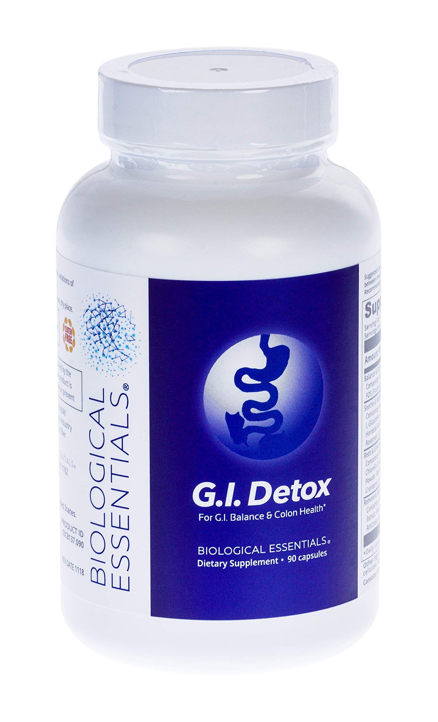 Biological Essentials G.I. Detox - Cleanse Soothe and Replenish Blend (90 Capsules) (Gastrointestinal Detox) Gut Health Supplements