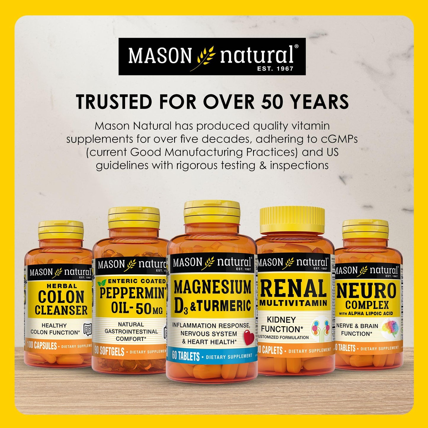 Mason Natura NAC N-Acetyl-L-Cysteine 500 mg, 6 Month Supply, Supports Normal Cellular Health, Immune System Booster for General Wellness, 3 Pack