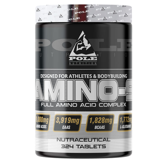 Pole Nutrition Amino 9 | Full Amino Acid Complex for Athletes & Bodybuilders | Nutraceutical Supplement for Enhanced Performance | 324 Tablets, 54 Servings