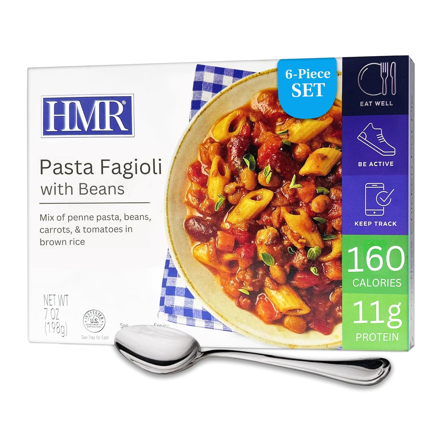 6-Pack HMR Pasta Fagioli Entrée | Pre-packaged Lunch or Dinner to Support Weight Loss | Ready to Eat | Vegetarian | 11g of Protein | Low Calorie Food | 8oz Serving per Meal