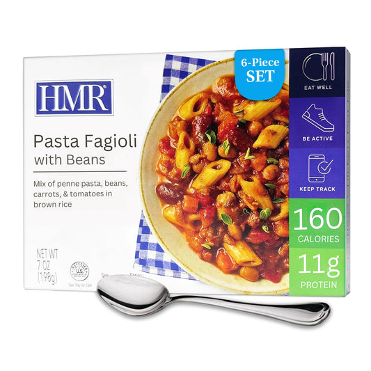 6-Pack HMR Pasta Fagioli Entrée | Pre-packaged Lunch or Dinner to Support Weight Loss | Ready to Eat | Vegetarian | 11g of Protein | Low Calorie Food | 8oz Serving per Meal
