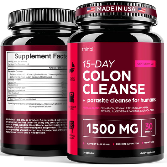 Advanced Ketogenic Colon Cleanse with Berberine 1500mg - 15 Day Parasite Detox for Men & Women - Extra Strength Formula with Senna Leaf for Rapid Constipation Relief, Gut Health & Bloating Reduction