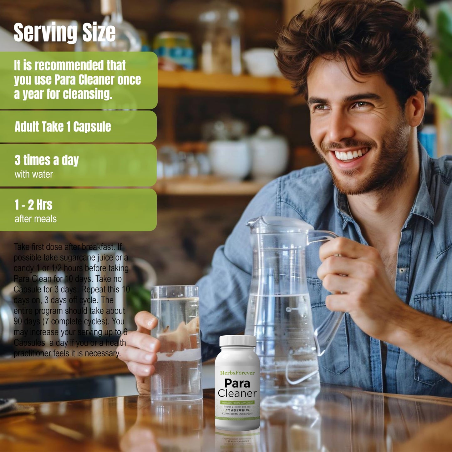 Herbsforever para Cleaner Capsules Detox & Repair Formula Promotes Liver Cleanse 120 Capsule
