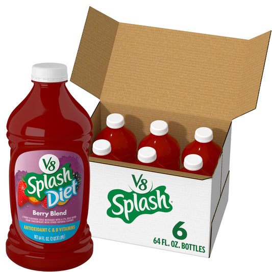 V8 Splash Diet Berry Blend Flavored Juice Beverage 64 fl oz Bottle 6 Pack