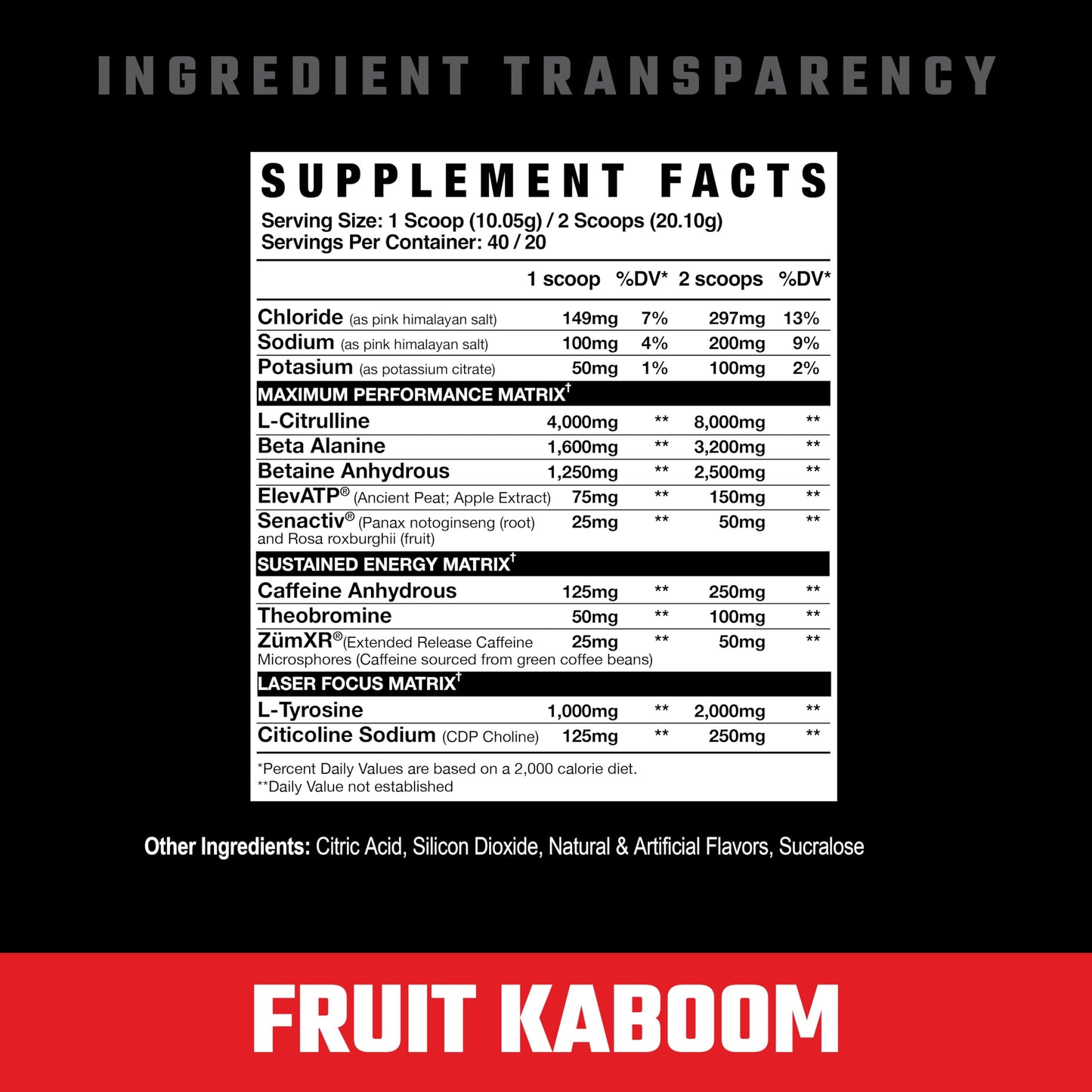 Axe & Sledge Intake Pre-Workout, 20/40 Servings (Fruit Kaboom)