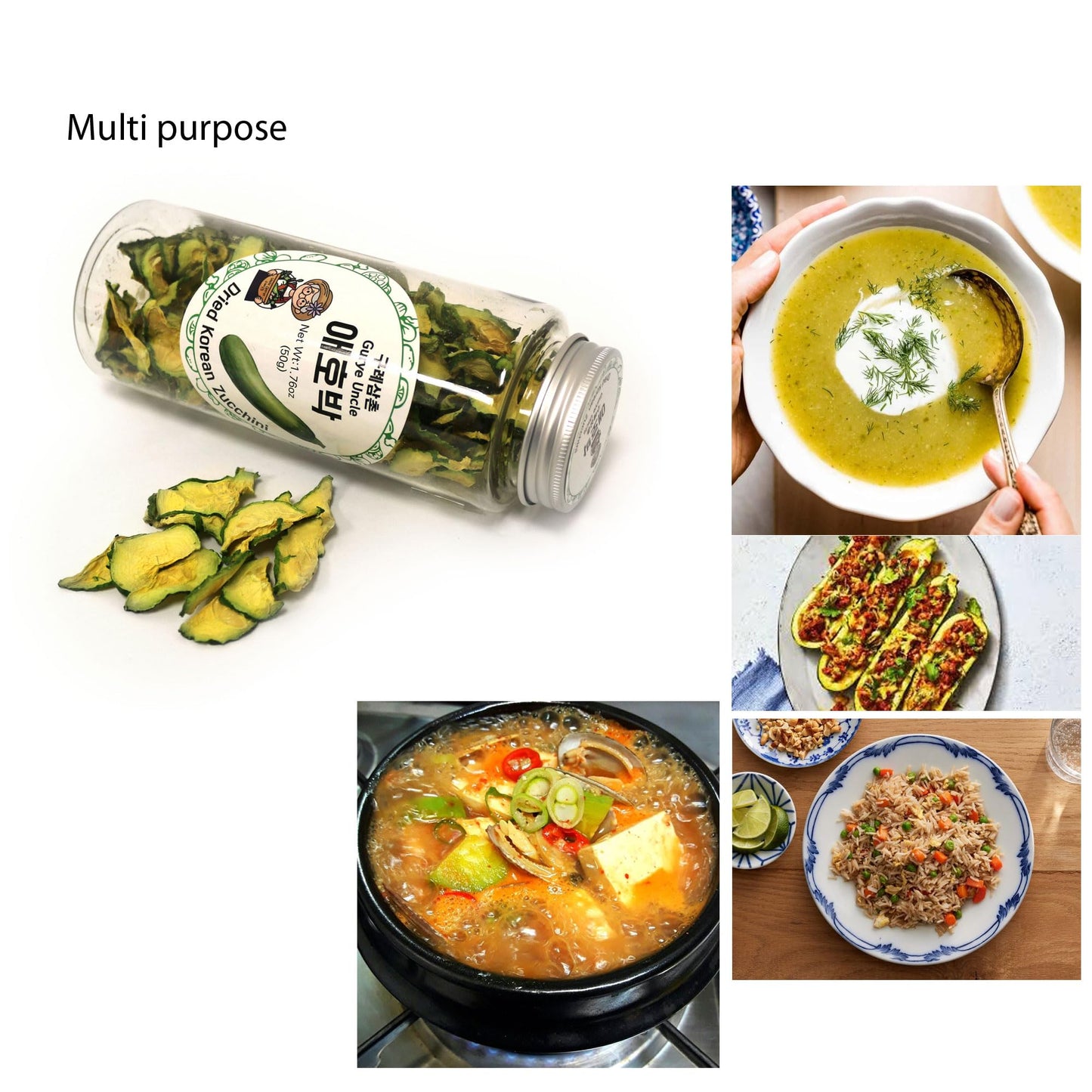 Gurye Uncle 100 Korea Natural Dehydrated Vegetable Flakes Cut  Sifted in Reclosable Bottle for Soup Ramen Topping Stirfries Salad  Pack of 3 King Oyster Mushroom Zucchini Green Onion