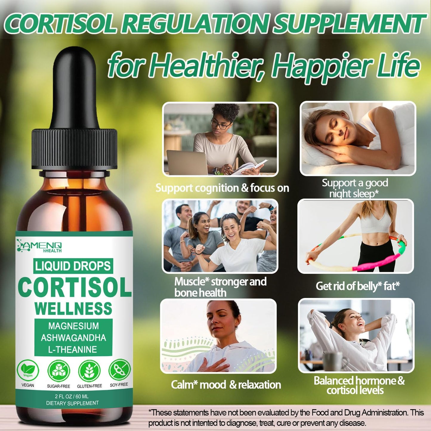 2 Pack Cortisol Supplements for Women & Men, 16-in-1 Cortisol Reducer Detox Manager w. Magnesium, Ksm-66 Ashwagandha, L-Theanine, Rhodiola, Phosphatidylserine for Lower Cortisol, Mood, Focus, Sleep