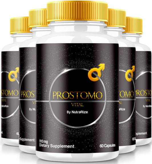 (5 Pack) Prostomo Capsules - Official Formula to Support Prostate Heath, All Natural Supplement to Regain Control & Achieve Overall Wellness, Premium Pros Tomo Pills Review (300 Capsules)