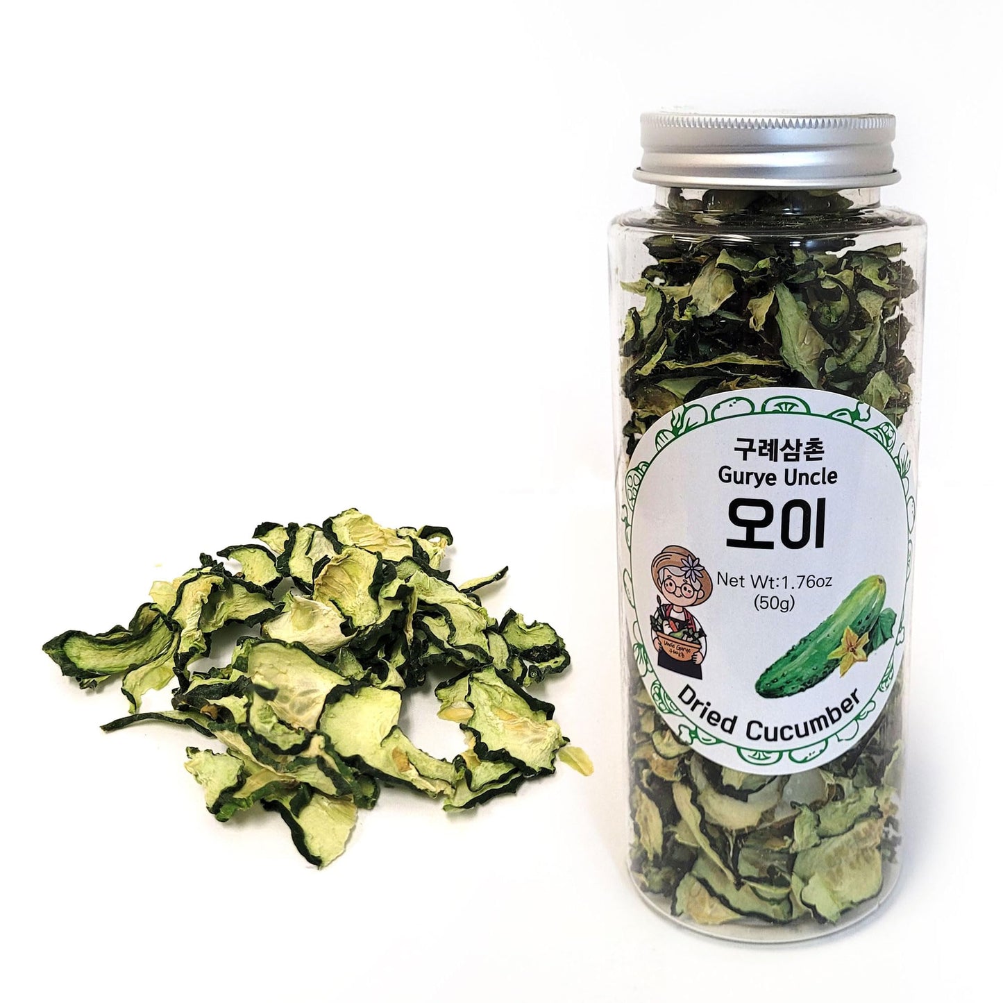 Gurye Uncle 100 Korea Natural Dehydrated Vegetable Flakes Cut  Sifted in Reclosable Bottle for Soup Ramen Topping Stirfries Salad  Cucumber 50g