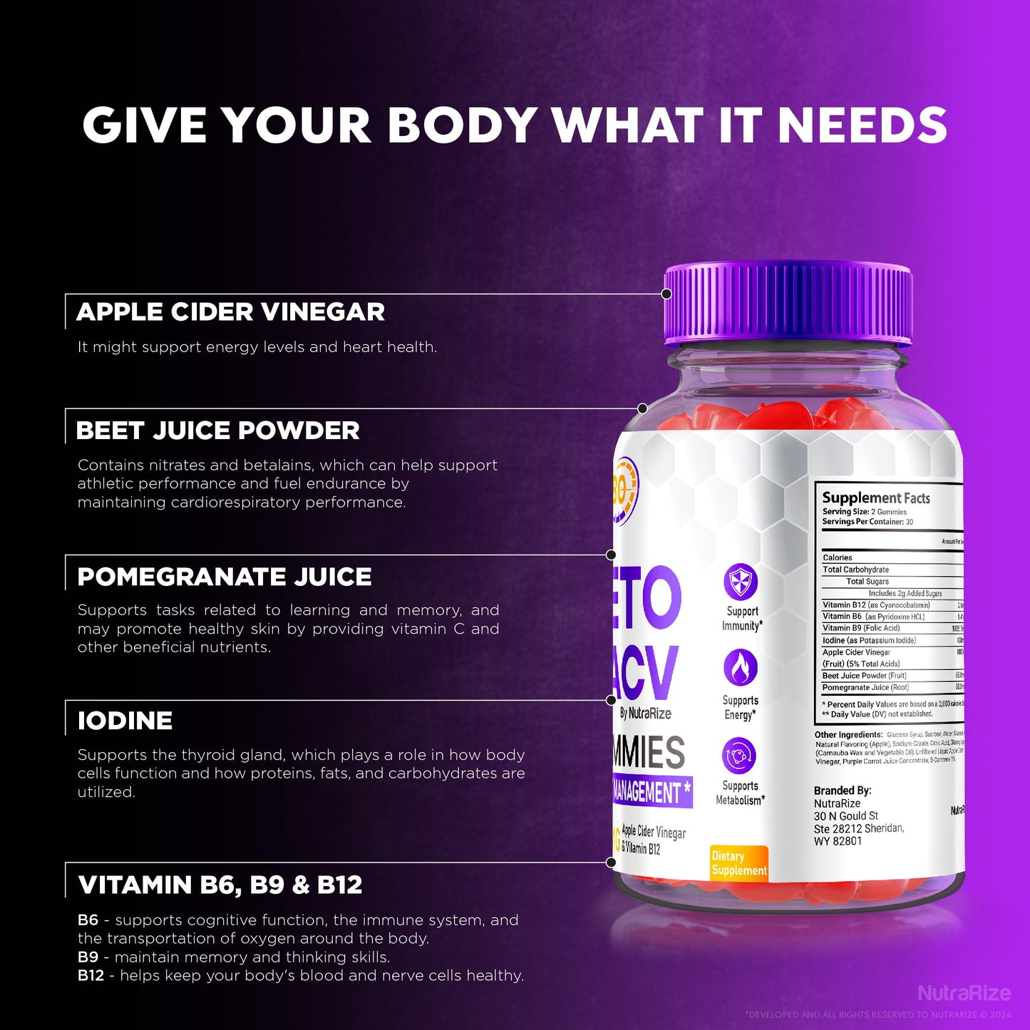Turbo Ripped, Turbo Ripped Keto ACV Gummies, Official Weight Loss Gummies, Apple Cider Vinegar 1000MG, All Natural ACV Gummy, Premium Keto + ACV Formula, TurboRipped Gomitas Reviews (60 Gummies)