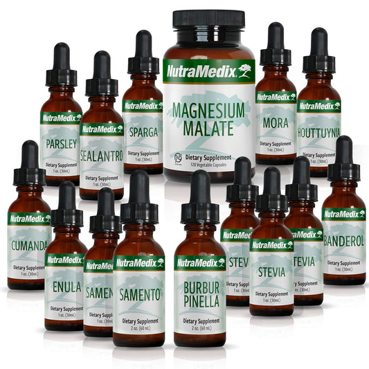 NutraMedix Cowden Support Program Month 6 - Bioavailable Herbal Detox Protocol Including Banderol, Burbur-Pinella, Samento Cat's Claw, Parsley, Houttuynia Tincture, Magnesium & More (15 Piece Set)