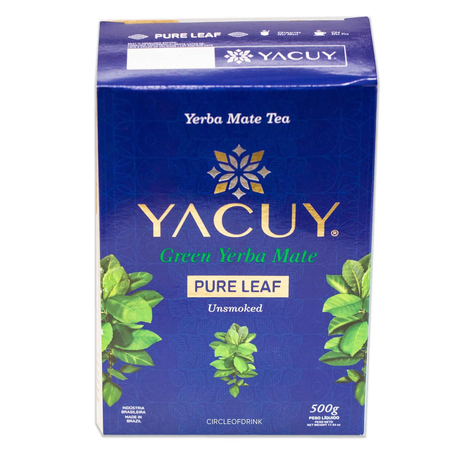 Circle of Drink  Yacuy Pure Leaf Yerba Mate  Unsmoked and Air Dried  Vacuumed Sealed Fresh  Natural Clean Energy  500g 11lbs 1 PACK
