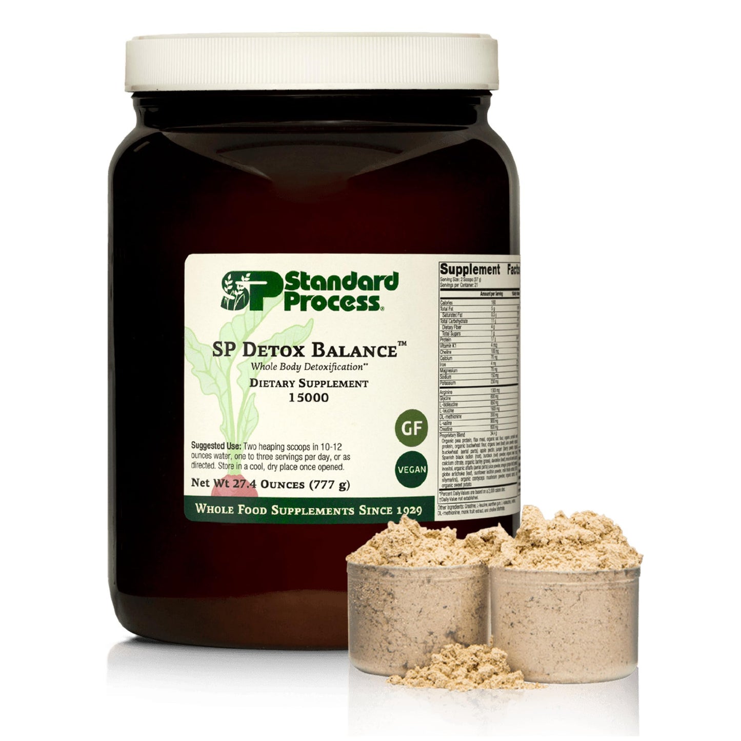 Standard Process Inc. SP Detox Balance - Whole-Food Detox Cleanse with Magnesium, Iron, Creatine, Milk Thistle, Protein, Calcium, Potassium, Choline, Arginine, Vitamin K1, Vegan, Gluten Free, 28 Oz