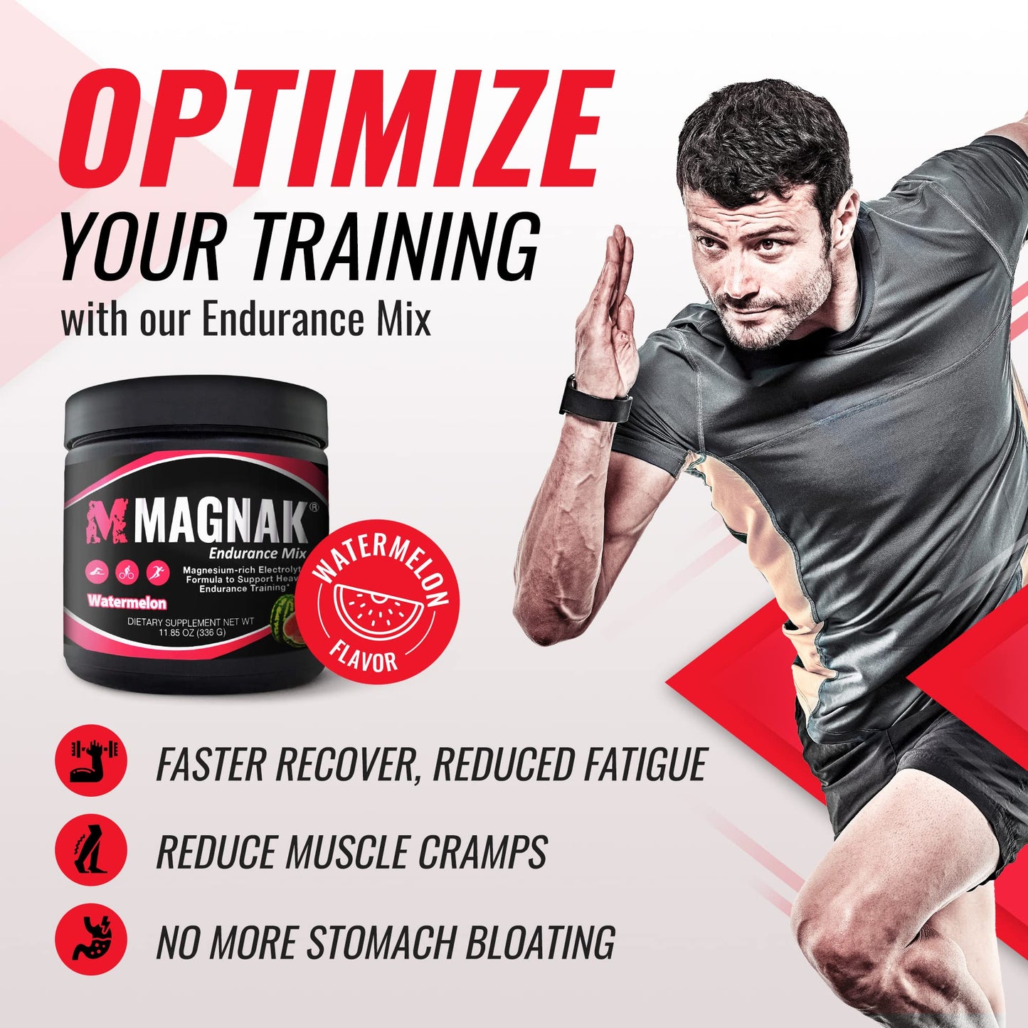 Electrolytes Powder Mix, Recovery Drink for Workouts, Sports & Training, Hydration and Energy Drink Mix w/Magnesium, Potassium, Sodium & More, Gluten Free, Watermelon Powder, 11.4 oz - Magnak