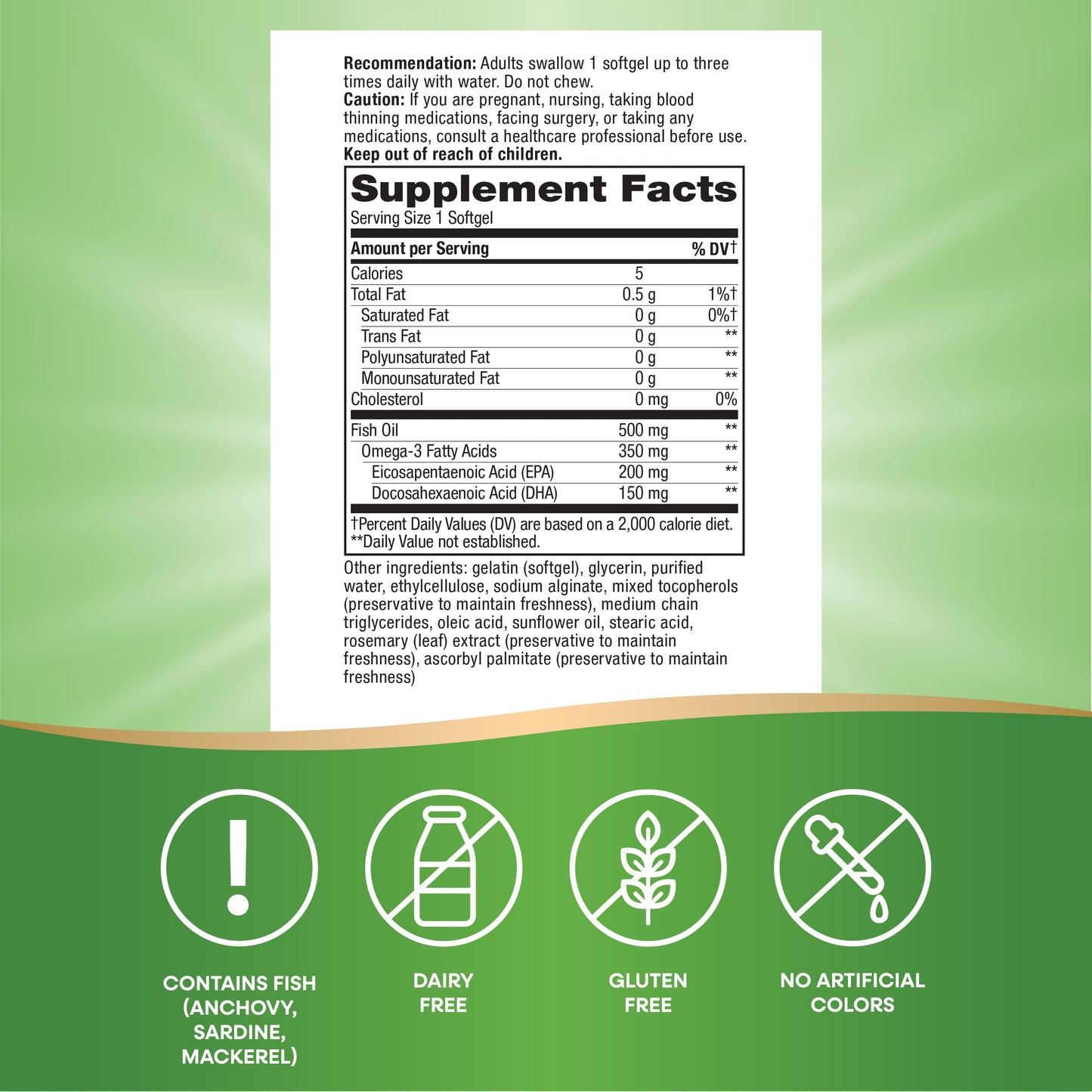 Nature's Way Super Fisol Fish Oil, Enteric Coated, Supports Cardiovascular and Joint Health*, Mega Potency Omega-3s, 180 Softgels (Packaging May Vary)