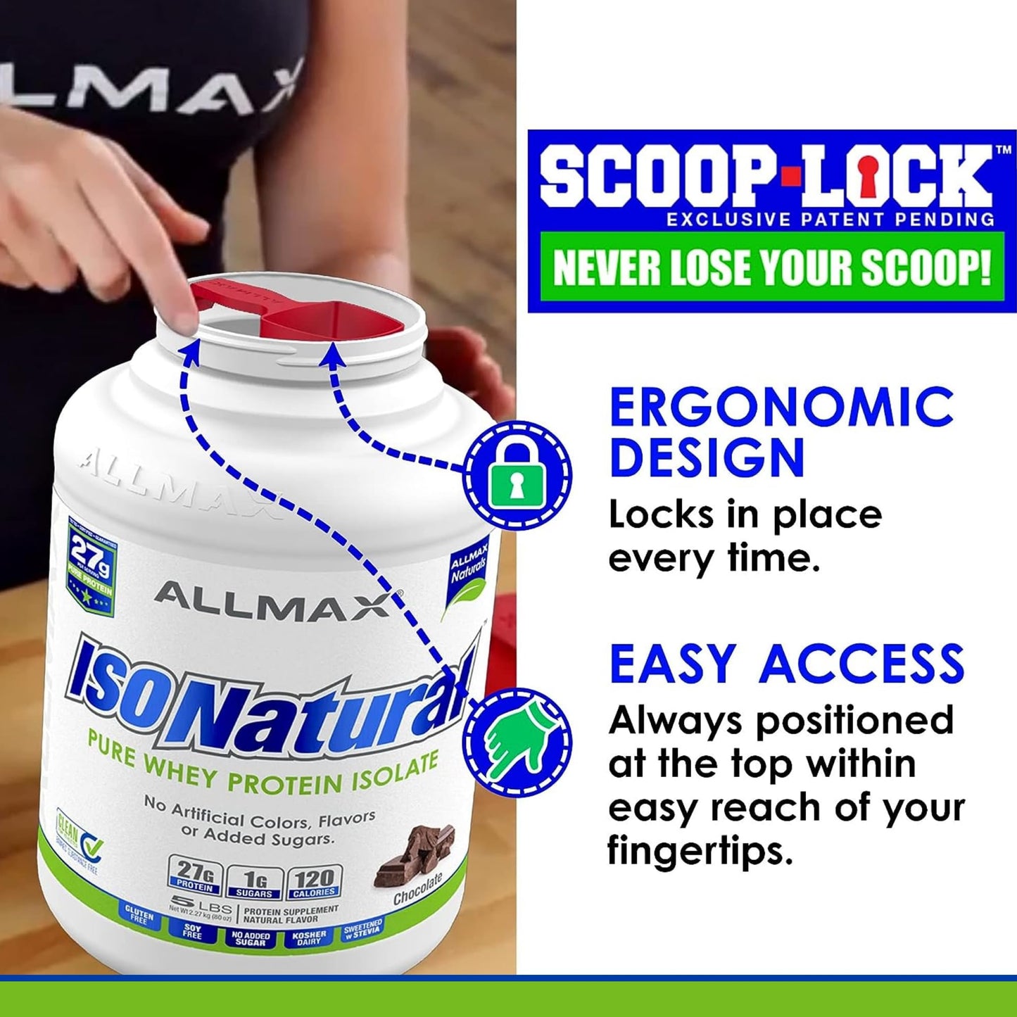 ALLMAX ISONATURAL Whey Protein Isolate, Vanilla - 2 lb - 27 Grams of Protein Per Scoop - Zero Fat & Sugar - 99% Lactose Free - With Prebiotics - No Artificial Flavors - Approx. 29 Servings
