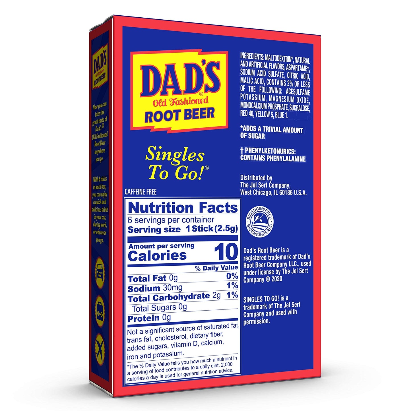 Dads Old Fashioned Root Beer Singles To Go Sugar Free Powder Drink Mix 6 Sticks Per Box 12 Boxes 72 Total Sticks