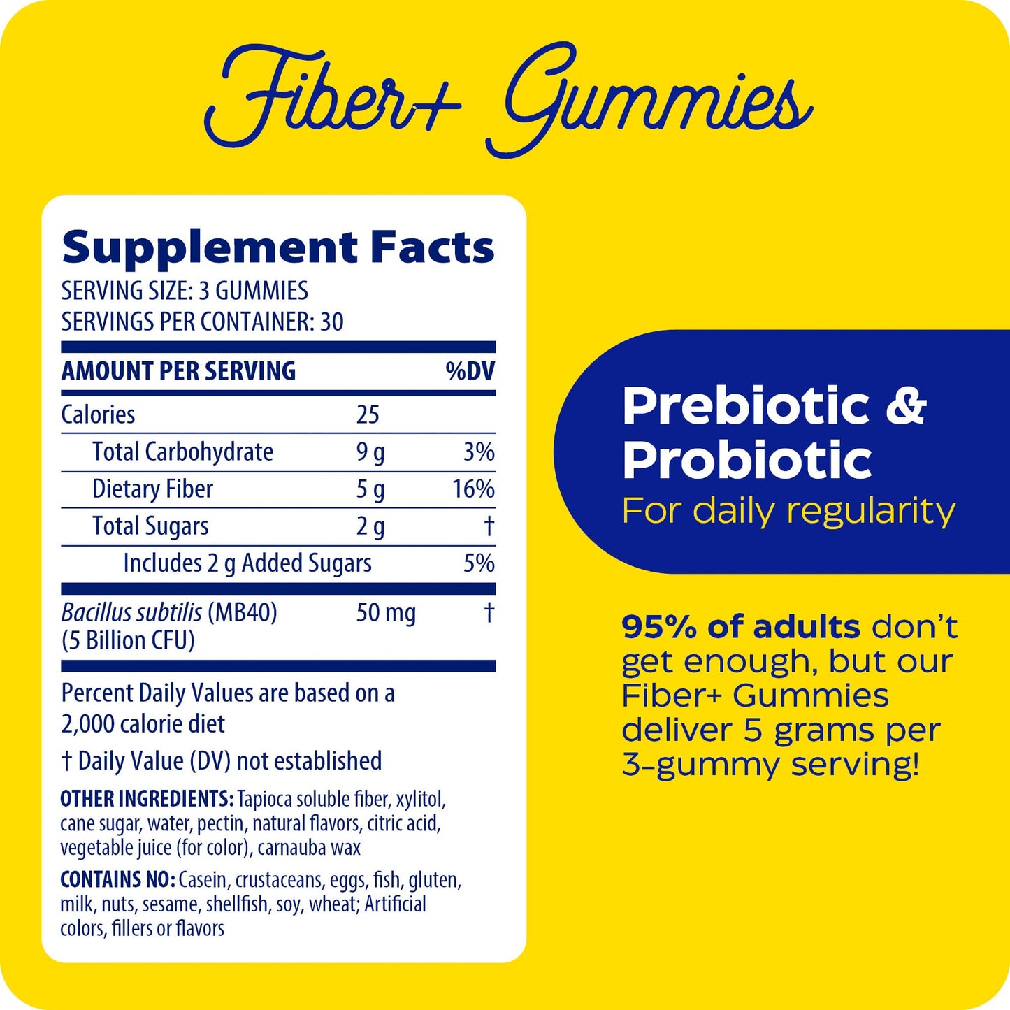 Enzymedica Fiber+ Gummies with Prebiotics & Probiotics for Daily Regularity, Vegetarian, 5g Fiber, Natural Chewable Digestive Health Supplement, Kids & Adult Women & Men, Blood Orange Flavor, 90 ct