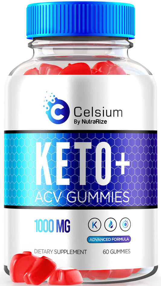 NutraRize Celsium Keto+ ACV Gummies, Advanced Formula, Keto Plus 1000MG Apple Cider Vinegar, All-Natural Max Strength Keto Official, Celsium Dietary Supplement, Reviews (60 Gummies)