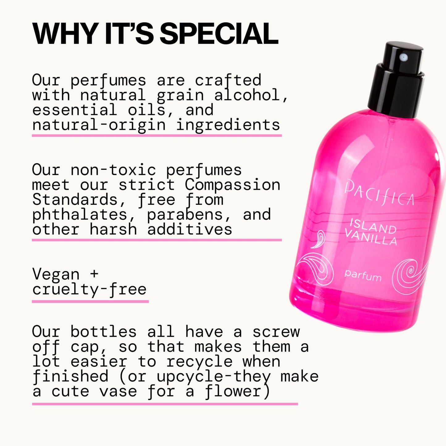 Pacifica Beauty Island Vanilla Spray Perfume - Sweet Tropical Vanilla Gourmand Scent, Long Lasting Everyday Signature Fragrance for Women, Non-Toxic, Vegan, Cruelty-Free Clean Perfume 2oz