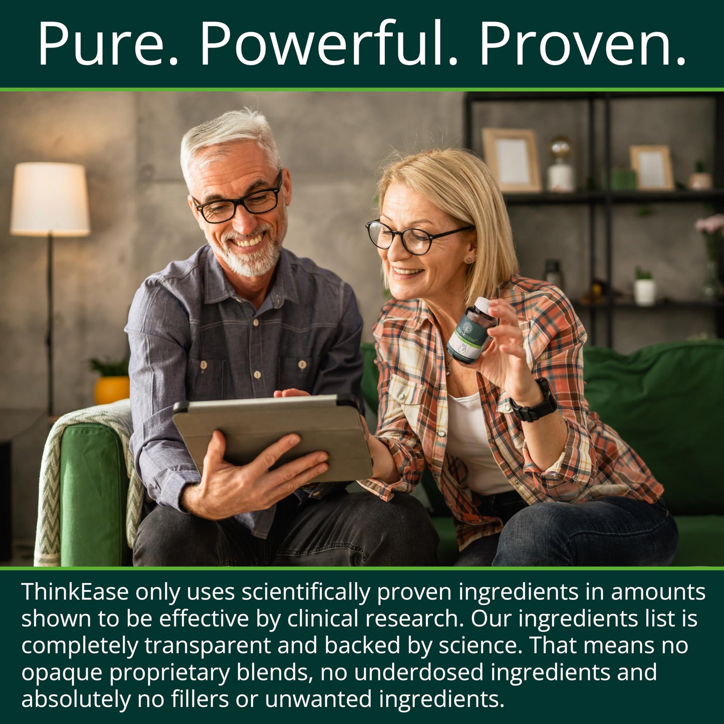 ThinkEase Brain Supplement (120 Capsules) | Memory, Mental Clarity, Focus, Cognitive Performance | Nootropic Supplement with L-Theanine, Acetyl L-Carnitine, Phosphatidylserine, Lion's Mane & More